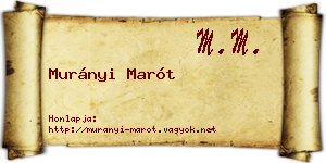 Murányi Marót névjegykártya